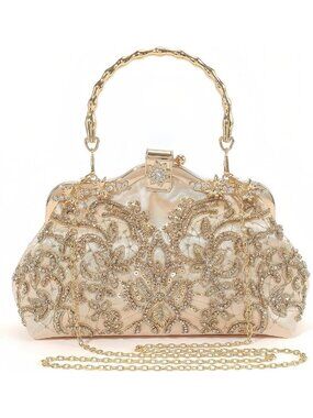 Elegant Evening Clutch Purse with Chain Strap | Formal Handbag for Weddings